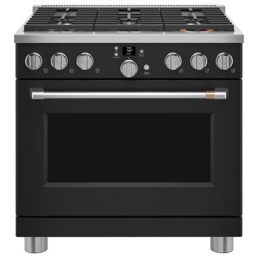 Cafe 6.2 Cu. Ft. Freestanding Natural Gas Range in Matte Black and Brushed Stainless, , large