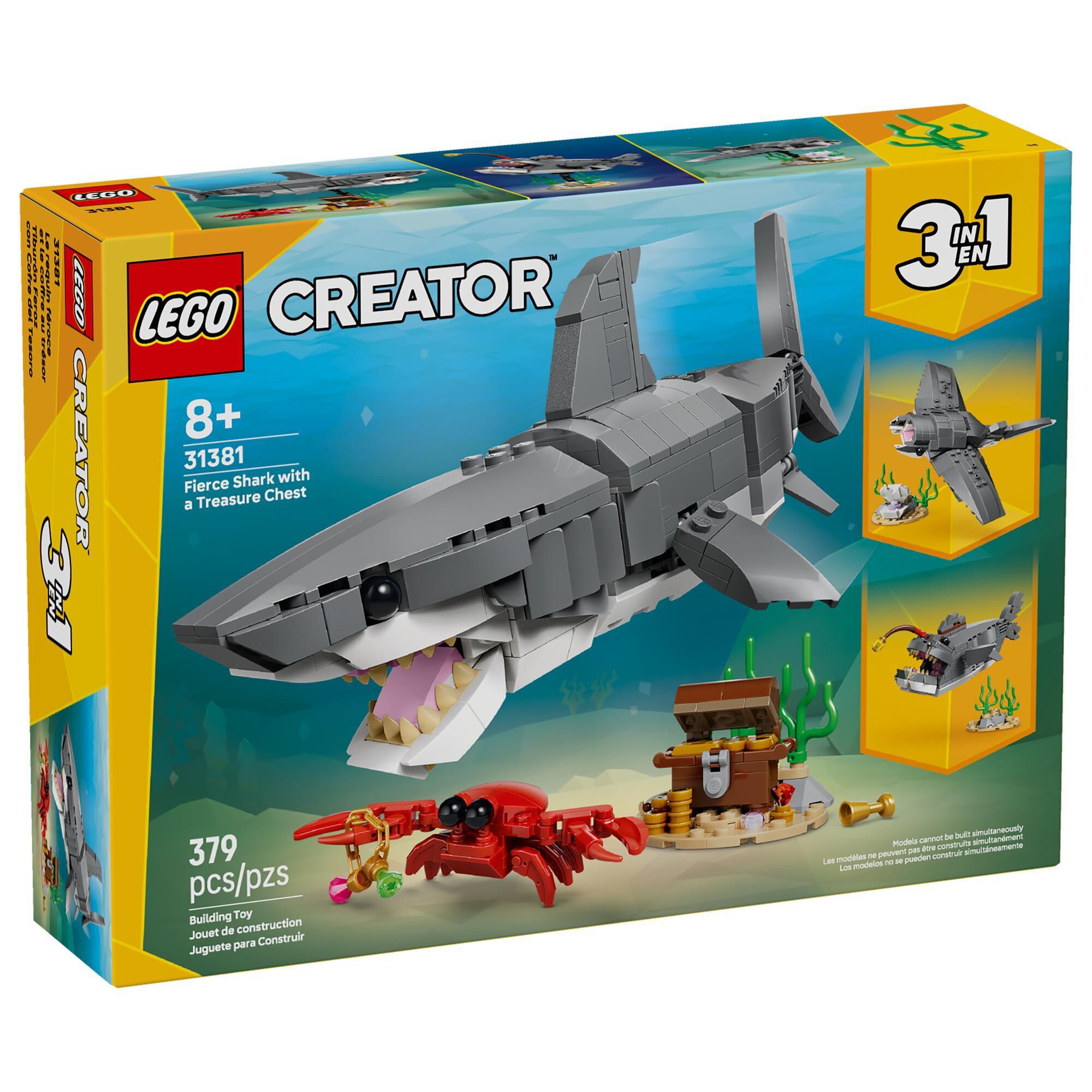 ポプリ　15 LEGO Creator Fierce Shark with a Treasure Chest Building Set