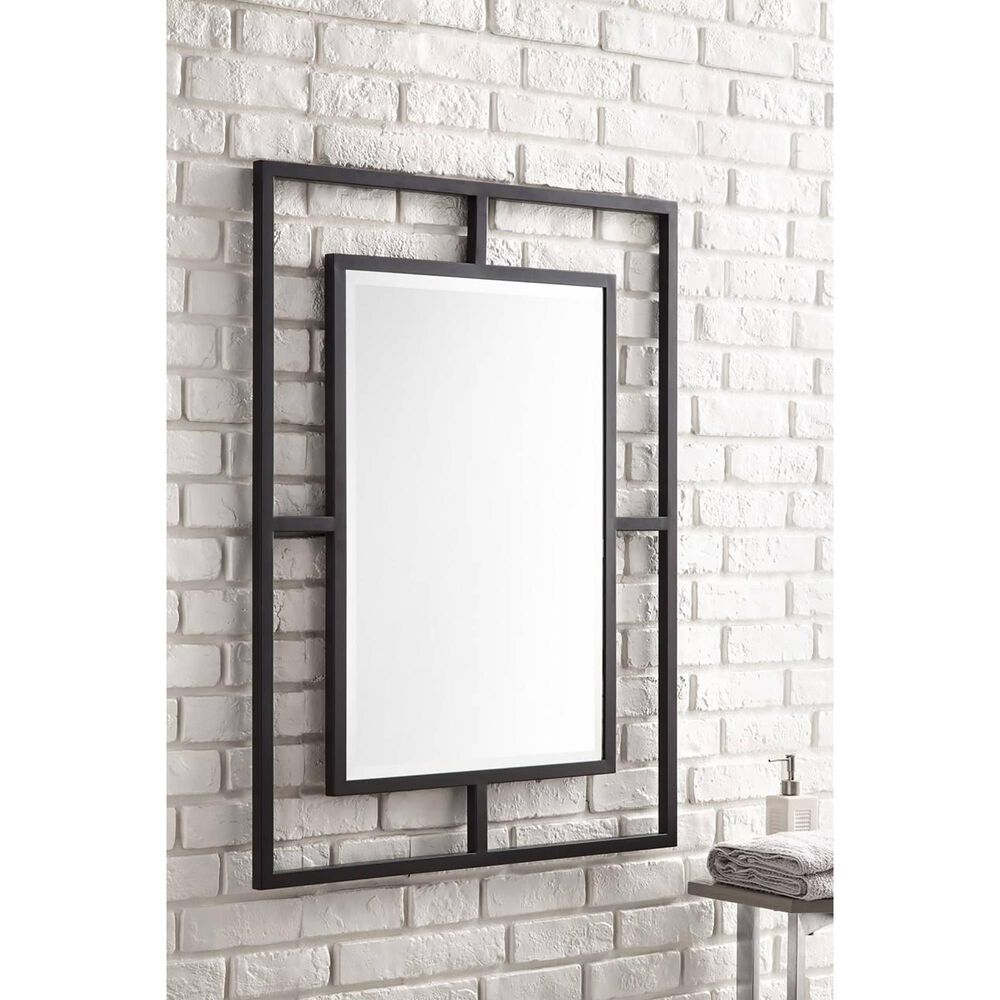 James Martin Vanities Boston 30&quot; Rectangular Mirror in Matte Black, , large