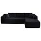 HOMLUX 104" Cloud Sectional Couch Upholstered Modular Sofa with Right L-Shape Chaise, Corduroy Fabric in Black, , large