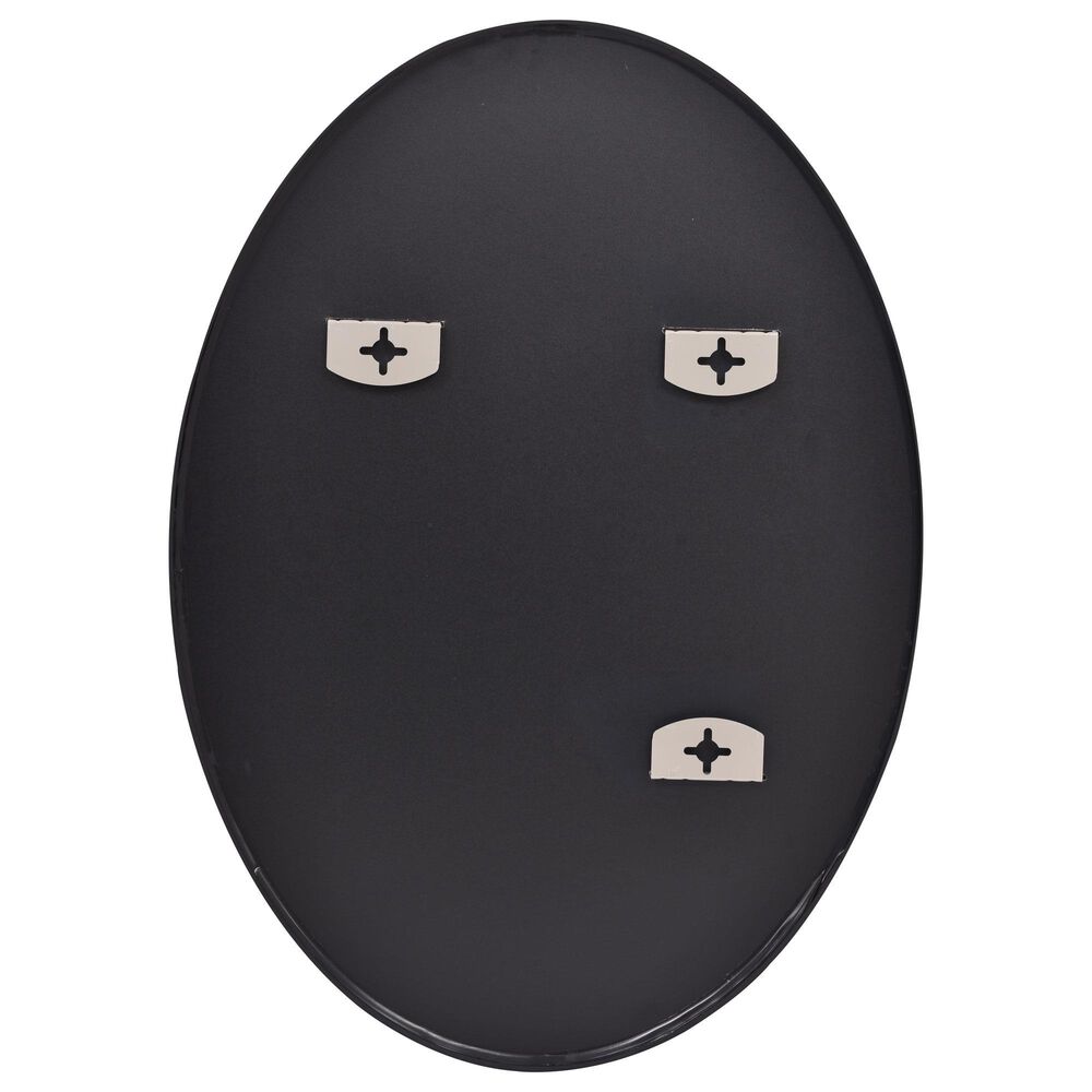 HOMLUX 26" x 38" Oval Wall Mirror in Black, , large