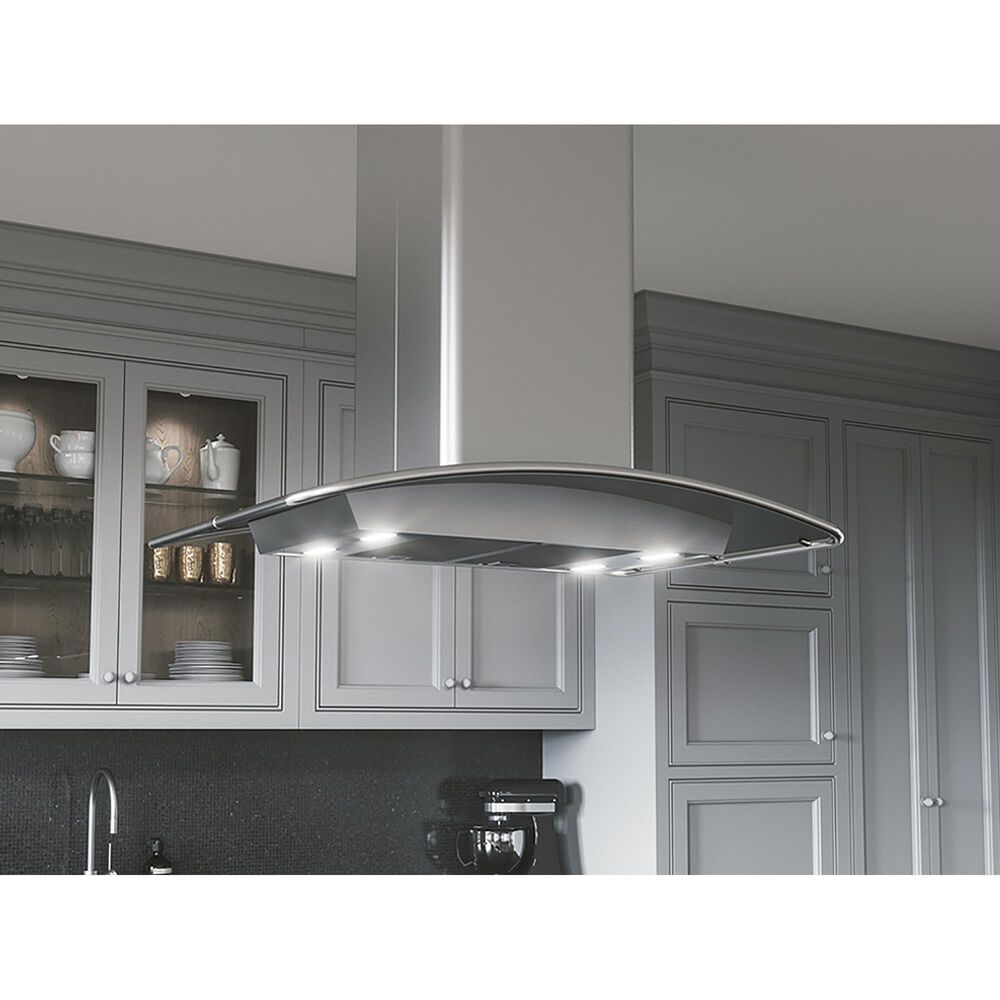 Zephyr Milano 36&quot; Island Range Hood in Stainless Steel, , large