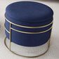 Rta Products Elegant Storage Ottoman with Gold Frame in Blue, , large