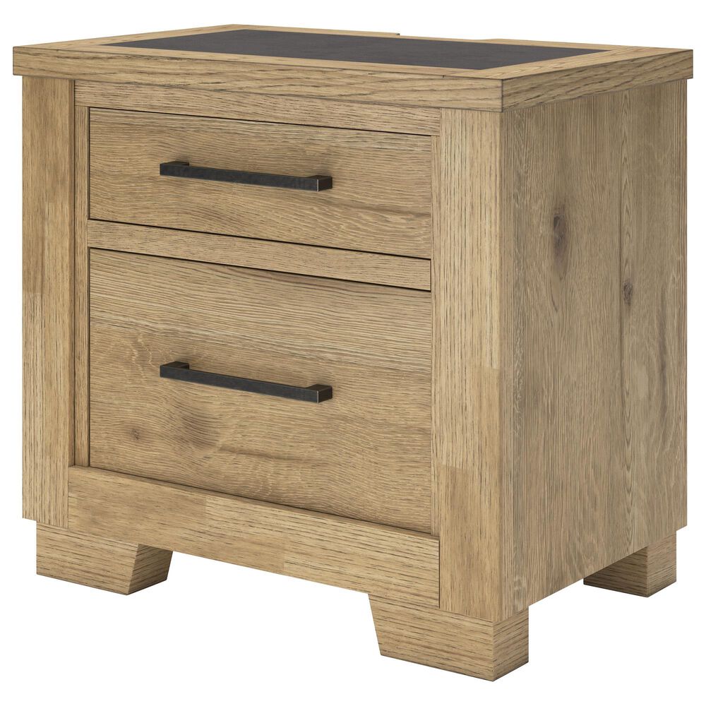 Ashley Galliden 2-Drawer Nightstand in Light Brown and Cement, , large