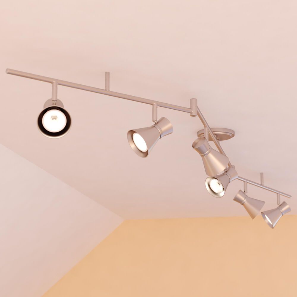 Vaxcel Alto 6-Light Ceiling Spot in Brushed Nickel and Chrome, , large