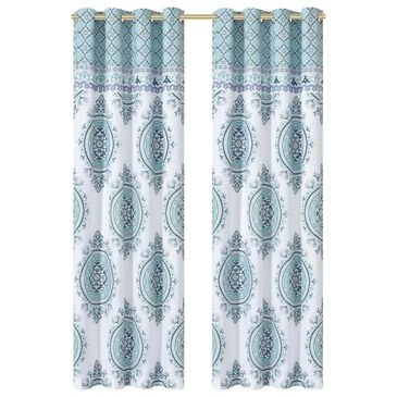 Royal Court Afton 84" x 41" Grommet Window Panel Pair in Blue and White, , large