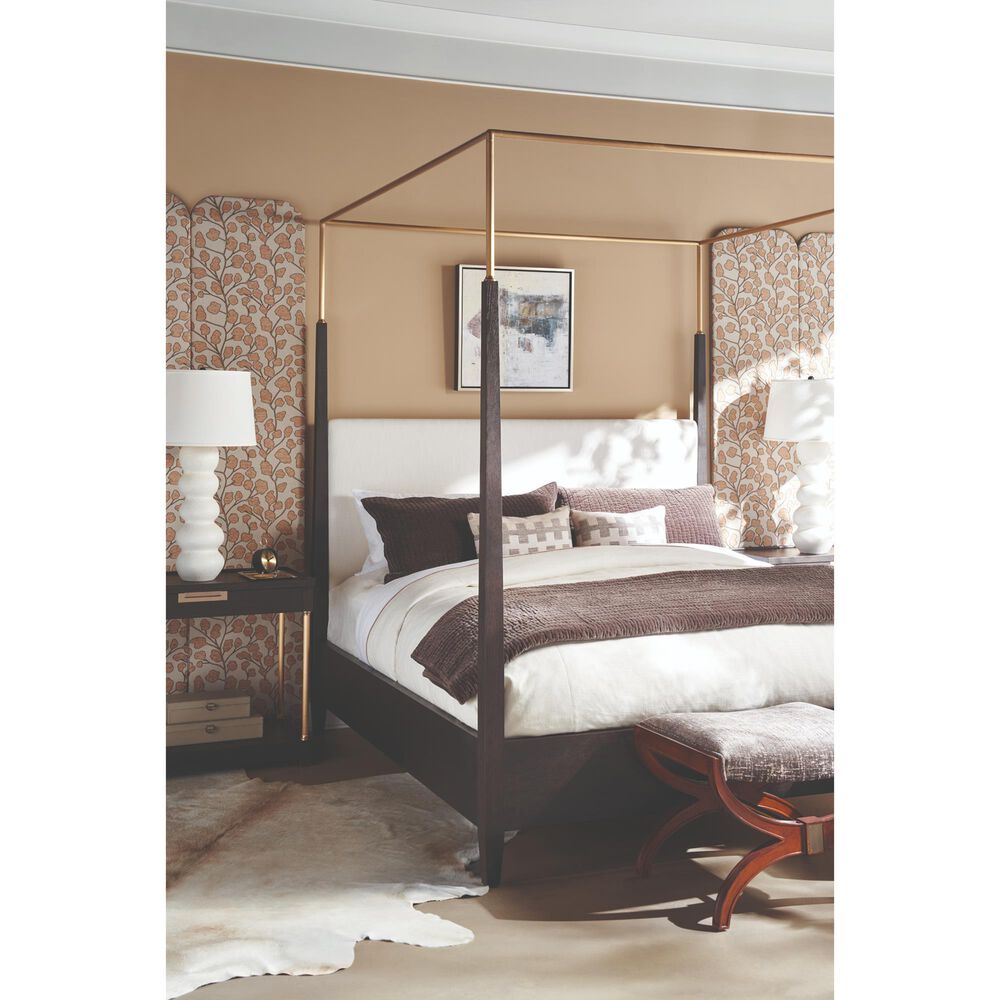 Century Cadence 1-Drawer Nightstand in Mocha and Antique Brass, , large