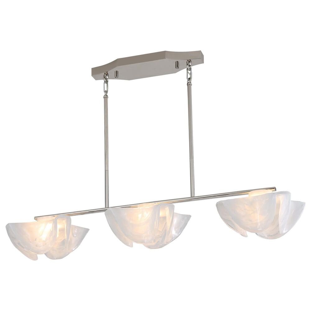 Golden Lighting Glacier 3-Light Linear Pendant in Polished Nickel, , large