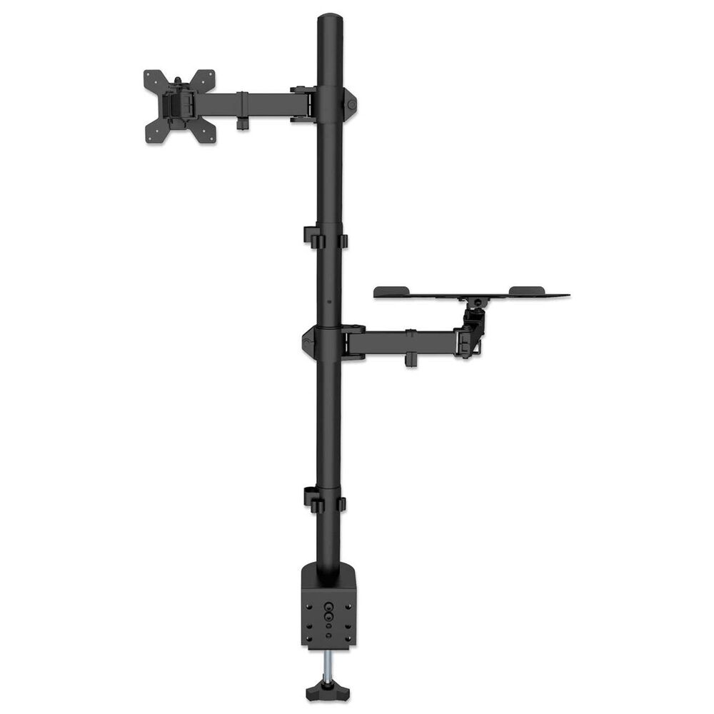 Manhattan Desktop Combo Mount with Monitor Arm and Laptop Stand in Black, , large