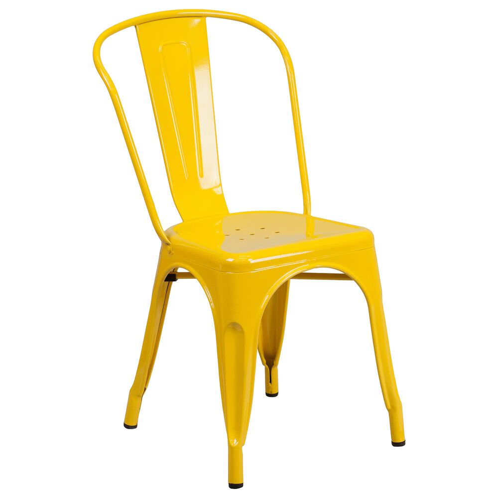 Flash Furniture 5-Piece Metal Bistro Table Set in Yellow, , large