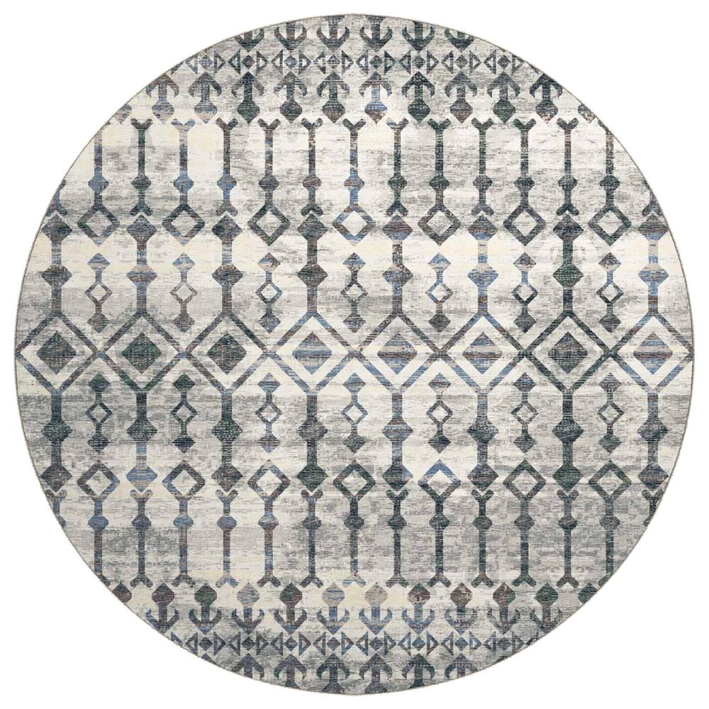 Dalyn Rug Company Brisbane BR8 8" Round Silver Area Rug, , large