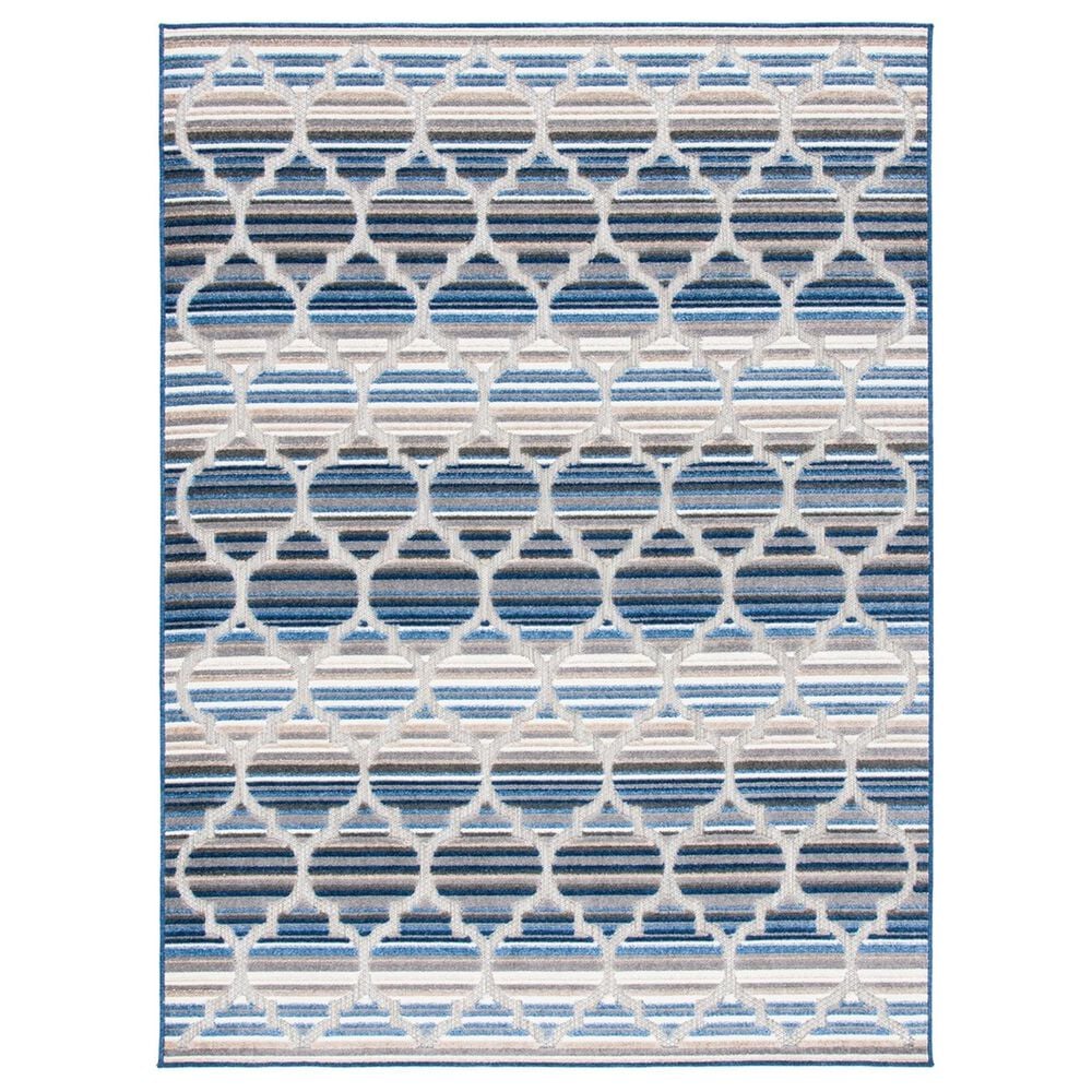 Safavieh Cabana CBN333M 3" Square Blue and Grey Indoor/Outdoor Area Performance Rug, , large