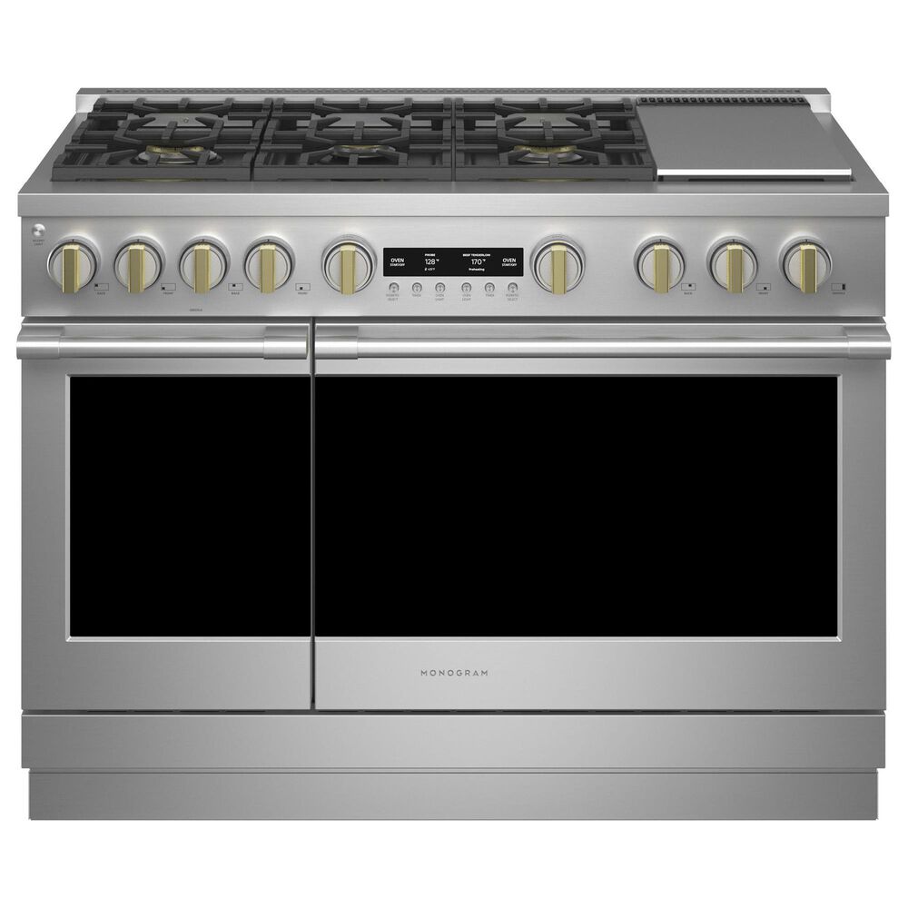 Monogram 48" Dual-Fuel Professional Range with 6 Burners and Steam Clean in Stainless Steel, , large