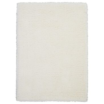 Nourison Luxe Shag LXS01 9" x 12" Ivory Area Rug, , large