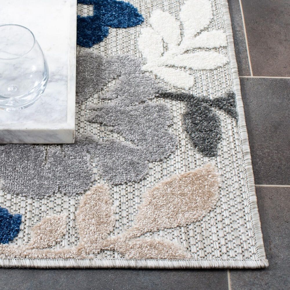 Safavieh Cabana CBN308F 3&#39; x 5&#39; Grey and Blue Indoor/Outdoor Area Performance Rug, , large
