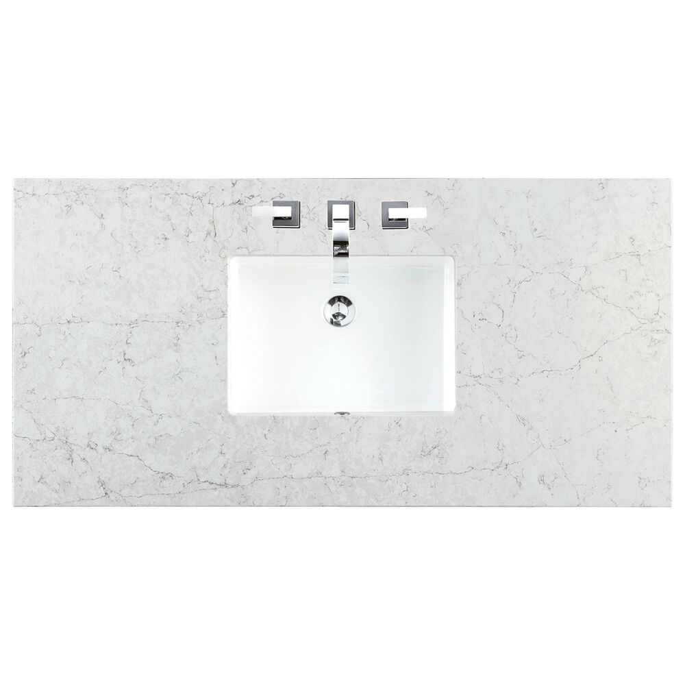 James Martin Vanities Brittany 48&quot; Single Bathroom Vanity in Burnished Mahogany with 3 cm Eternal Jasmine Pearl Quartz Top and Rectangle Sink, , large