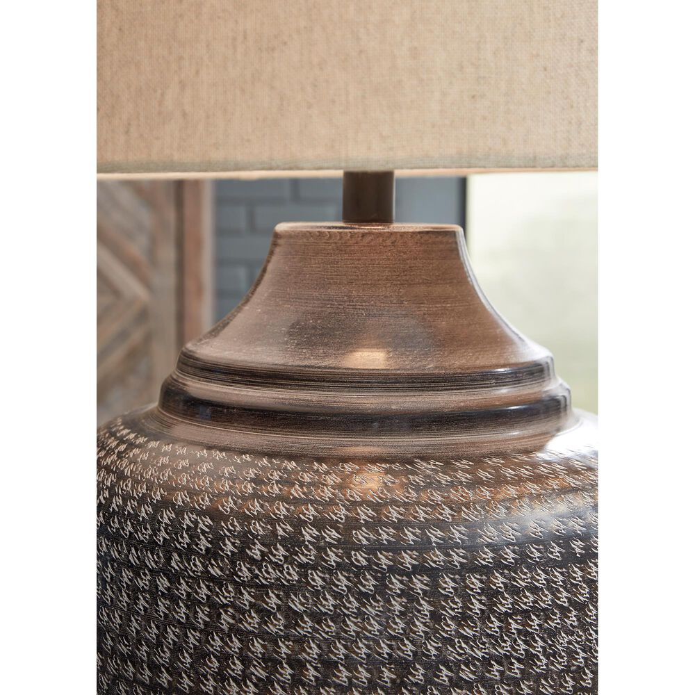 Signature Design by Ashley Olinger Metal Table Lamp in Brown, , large