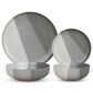 Godinger Silver Piermont 16-Piece Dinnerware Set in White, Grey and Dark Grey, , large