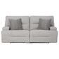 Ashley Acklen Place 2-Piece Power Symmetrical Reclining Sectional Loveseat in Pewter, , large