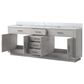 Lexora Home Abbey 84" Double Bathroom Vanity in White Oak with 2 cm White Carrara Marble Top and Rectangular Sinks, , large