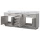 Lexora Home Abbey 84" Double Bathroom Vanity in White Oak with 2 cm White Carrara Marble Top and Rectangular Sinks, , large