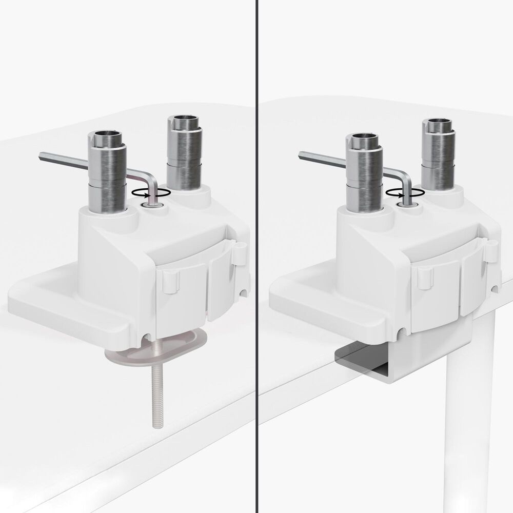 Arozzi Alzare Neo Duo Dual Arm Gas Spring Monitor Arm in White, , large