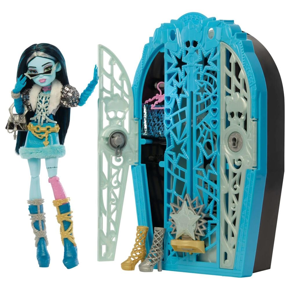 Monster High Hauntlywood Mysteries Frankie Stein Doll with Reveal Closet in Blue, , large