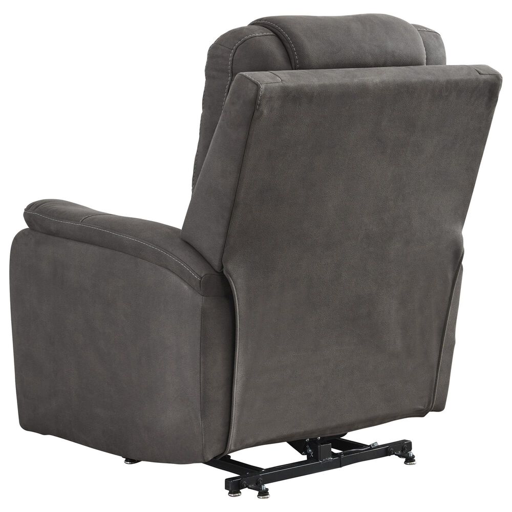 Ashley Snowfield Power Lift Recliner in Gunmetal, , large