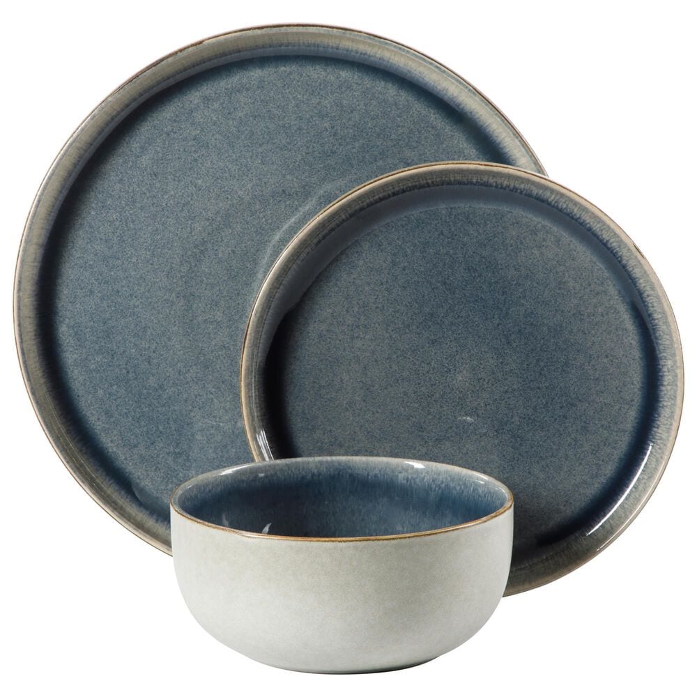 Gibson Overseas, Inc Earnestville 12-Piece Dinnerware Set in Blue, , large