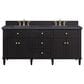 James Martin Vanities Lorelai 72" Double Vanity in Black Onyx with 3 cm Charcoal Soapstone Quartz Top, , large