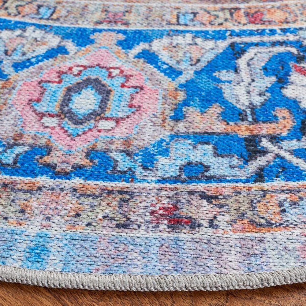 Safavieh Serapi 6&#39;7&quot; Round Rust and Navy Area Rug, , large