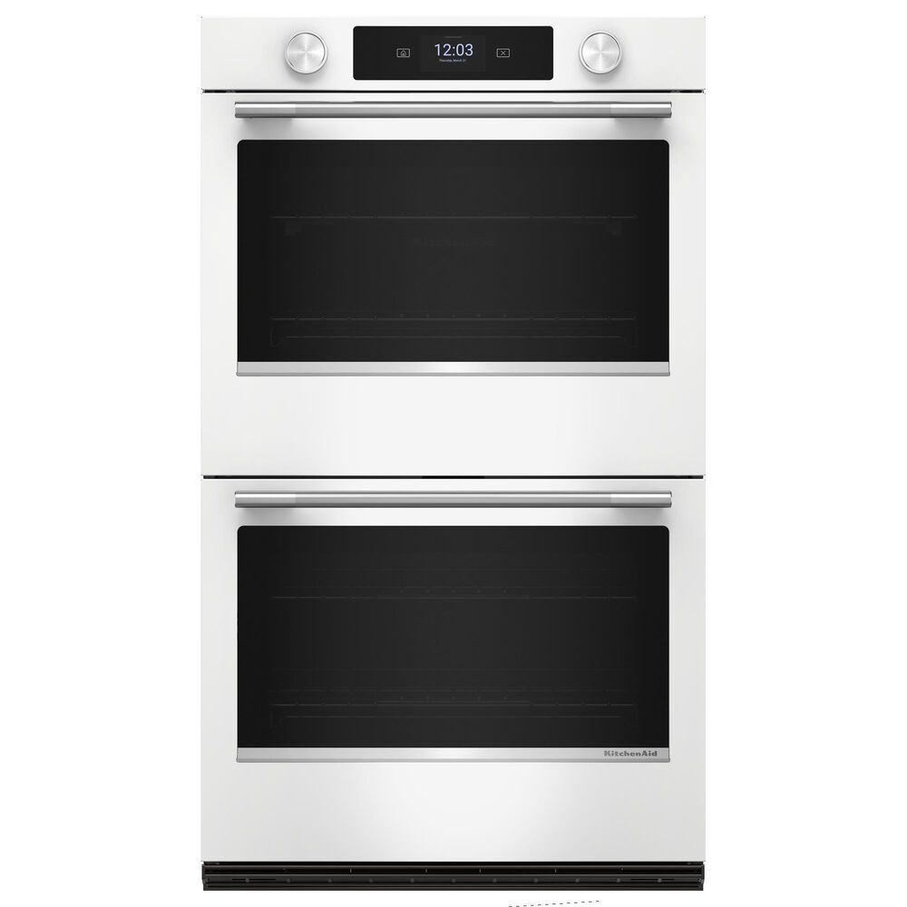 KitchenAid 30" Smart Double Wall Oven with Assisted Cook Cycles in White, , large