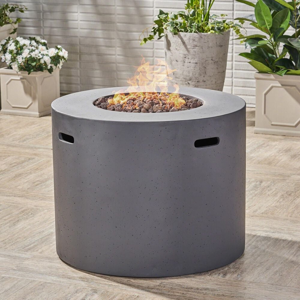 Hearth and Haven 31&quot; Round MgO Concrete Fire Pit in Dark Grey, , large