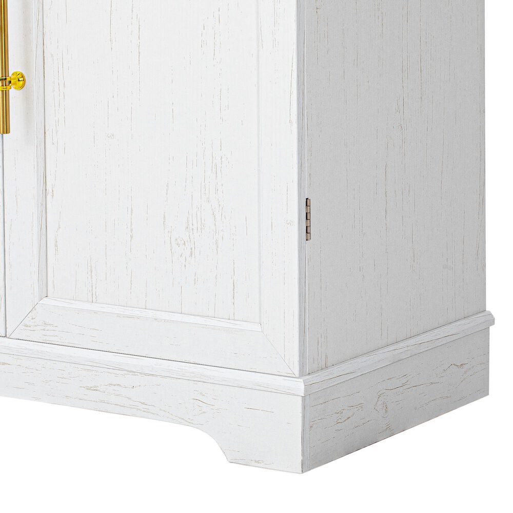 HOMLUX HOMLUX 78.2" Tall Farmhouse Kitchen Pantry Cabinet with 8 Door Shelves, Storage Cabinet with 4 Adjustable Shelves, Hidden Drawer, Wine Rack, Versatile Cupboard for Kitchen, Dining &amp; Bathroom, Retro White, , large