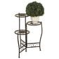 Maple and Jade 3-Tier Indoor/Outdoor Plant Stand with Scroll Details in Brown, , large