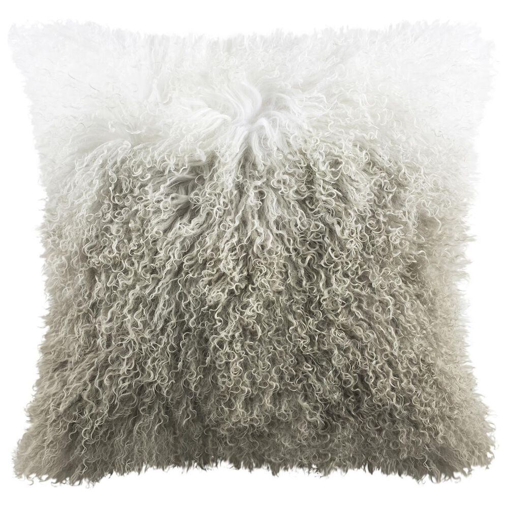 Safavieh Suri Sheep Skin Pillow in White/Grey, , large