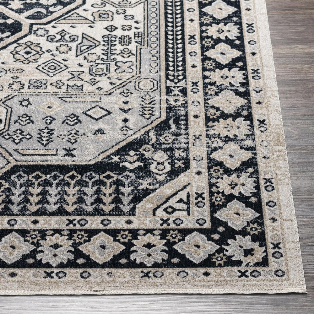 Surya Lavadora 2&#39;7&quot; x 7&#39;3&quot; Black, Blue, Cream and Gray Runner, , large