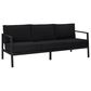 Linon Home Decor Holland Outdoor Sofa with Black Cushions in Black, , large