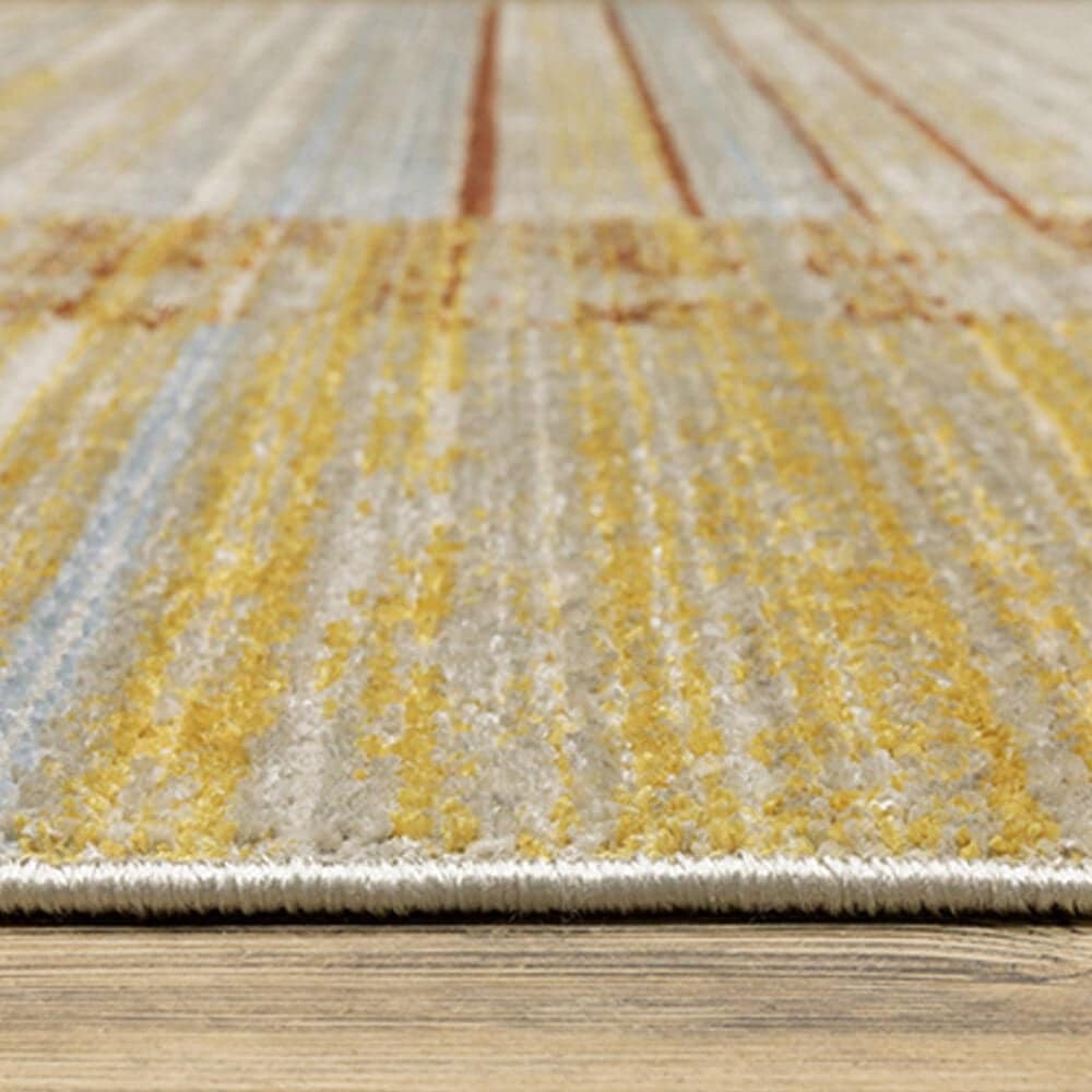 Oriental Weavers Bauer Geometric Lines 6&#39;7&quot; x 9&#39;6&quot; Rust Area Rug, , large