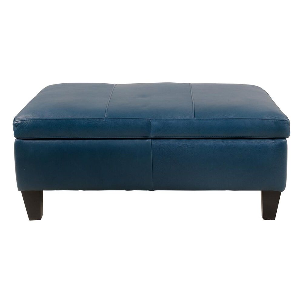 Moda Leather Storage Ottoman in Brighton Lagoon, , large