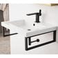 James Martin Vanities Boston 23.6" Single Wall Brackets in Matte Black with 3 cm White Glossy Resin Top and Rectangular Sink, , large