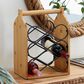 Maple and Jade 15" Rustic Wood Wine Rack in Brown and Black, , large