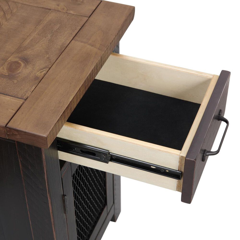 Forma &amp; Co Rustic Chairside Table in Black and Honey, , large