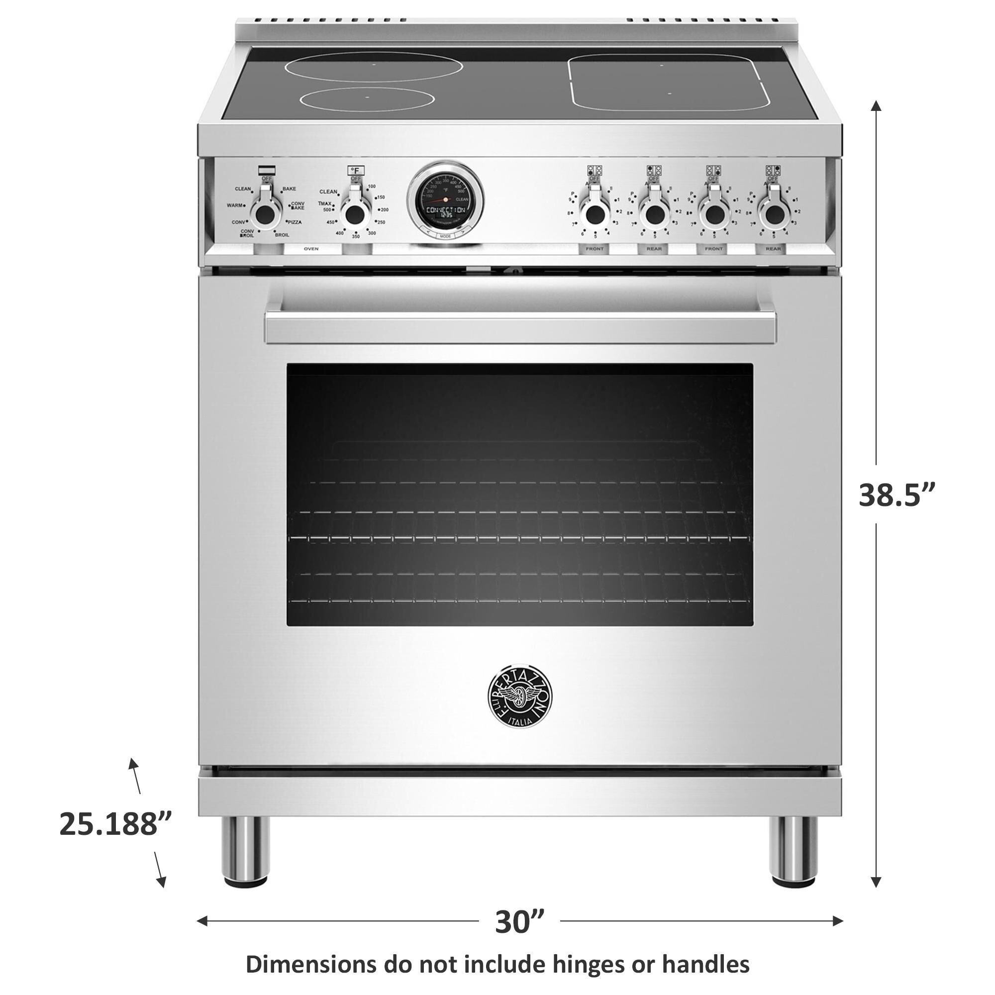 Bertazzoni 30 Professional Induction Self Clean Range in Stainless Steel NFM