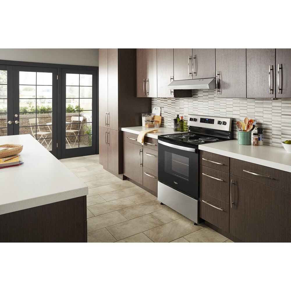 Whirlpool 4.8 Cu. Ft. Freestanding Electric Range with Self-Cleaning in Stainless Steel, , large