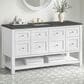 James Martin Vanities Breckenridge 60" Single Bathroom Vanity in Bright White with 3 cm Parisien Bleu Quartz Top and Rectangular Sink, , large
