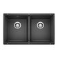 Blanco Precis 30" 50/50 Equal Double Bowl Kitchen Sink in Anthracite, , large