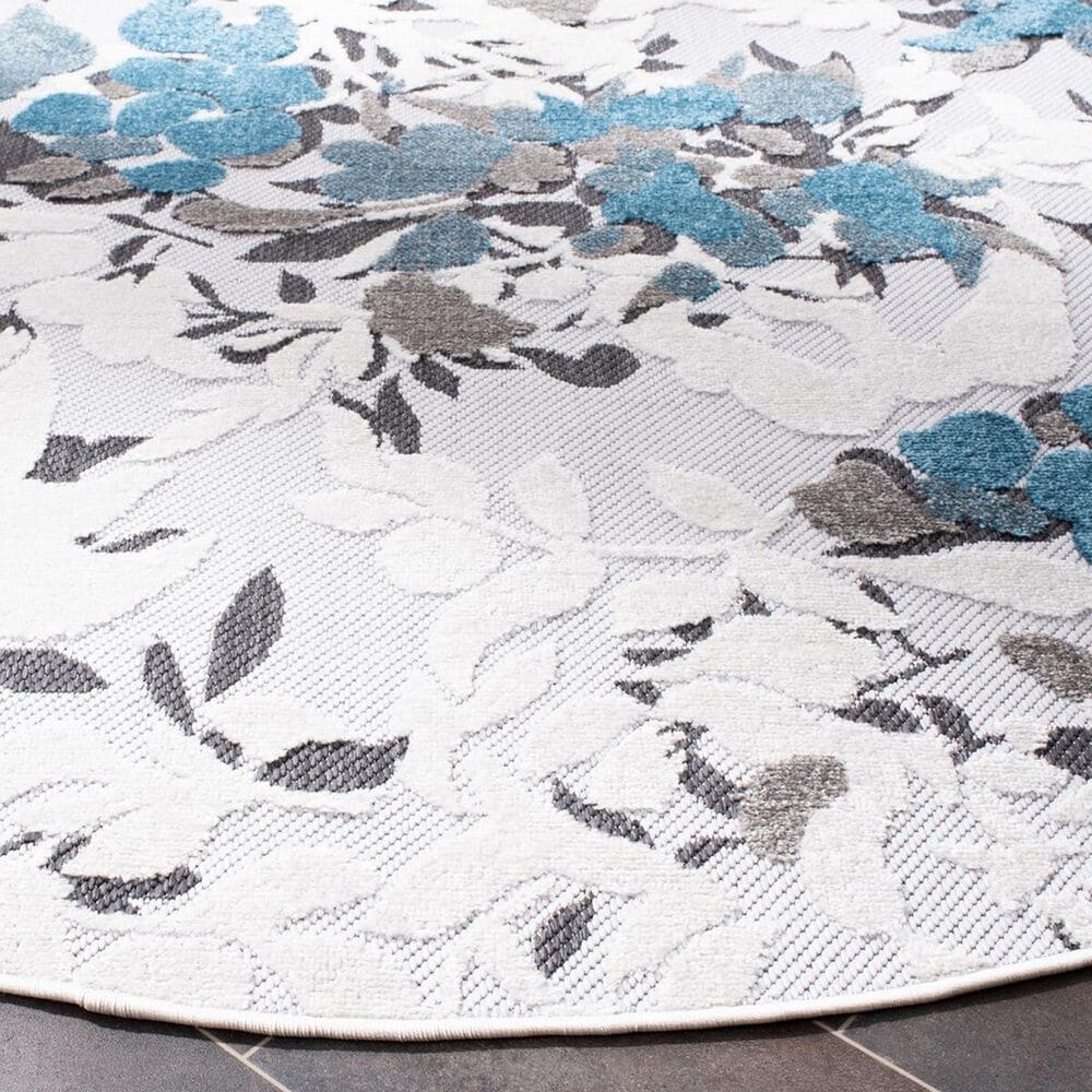 Safavieh Cabana CBN674B 6&#39;7&quot; Round Beige and Blue Indoor/Outdoor Area Performance Rug, , large