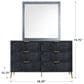 New Heritage Design Kailani 6-Drawer Dresser and Mirror in Black and Gold, , large