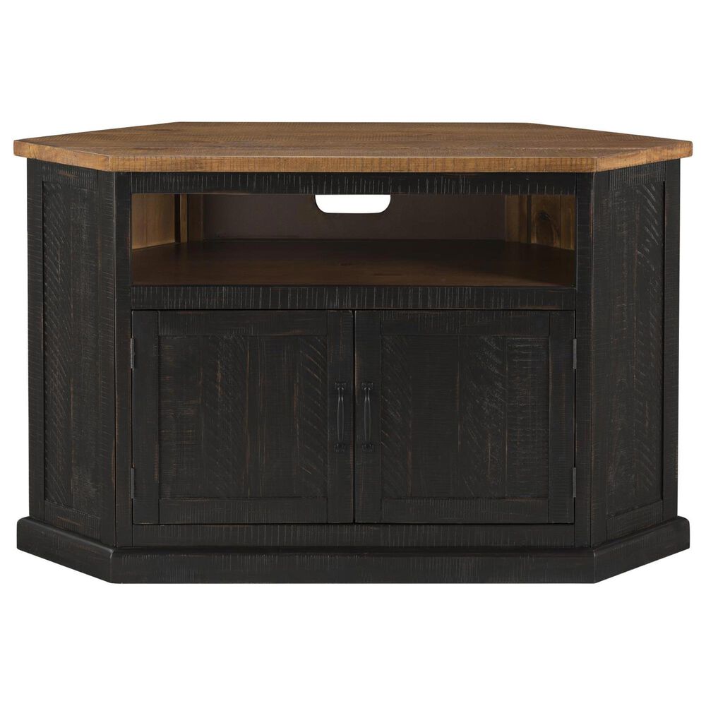 Forma &amp; Co Rustic Corner 30" Corner TV Stand in Antique Black and Honey, , large